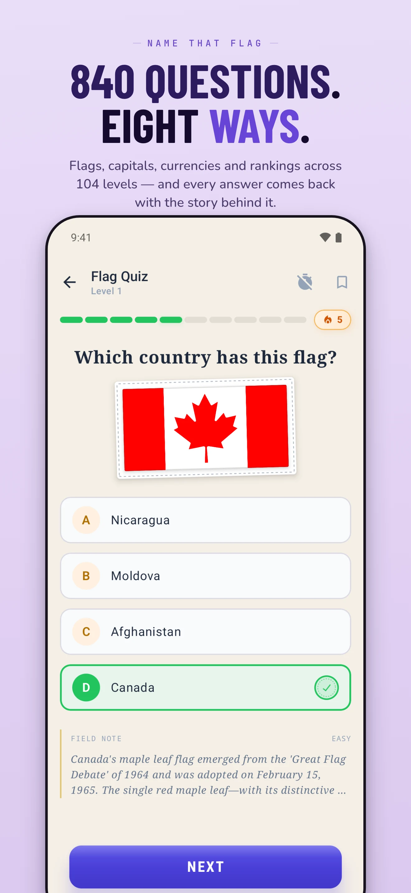 Flags of the World Quiz screenshot